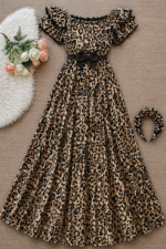 فستان النمر + Serre-tête بنفس القماش - Image 2