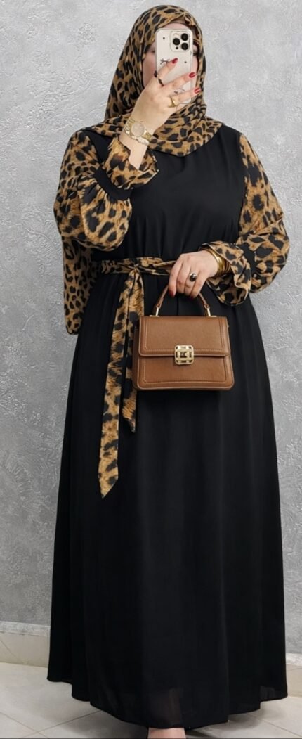 طقم نمري كامل جاهز (عباية + خمار + حزام)